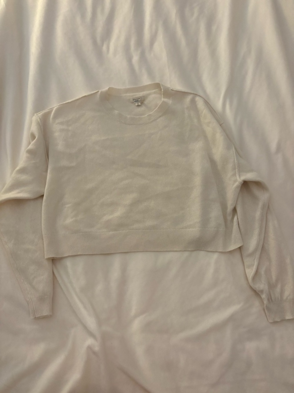 PilcroClassic Cream Crewneck Cropped Sweater - Women
